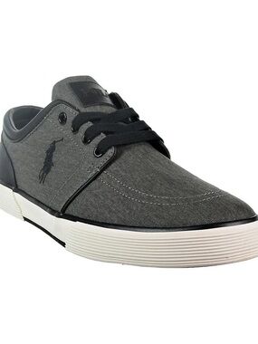 Polo by Ralph Lauren Gray Canvas Lace-Up Sneakers